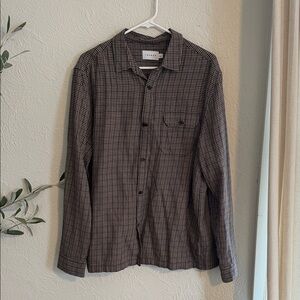 Topman Brown and White Checkered Shirt